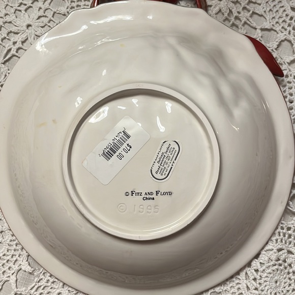 HP 🎉 Fitz and Floyd Christmas Rose bowl NWT - Picture 6 of 7